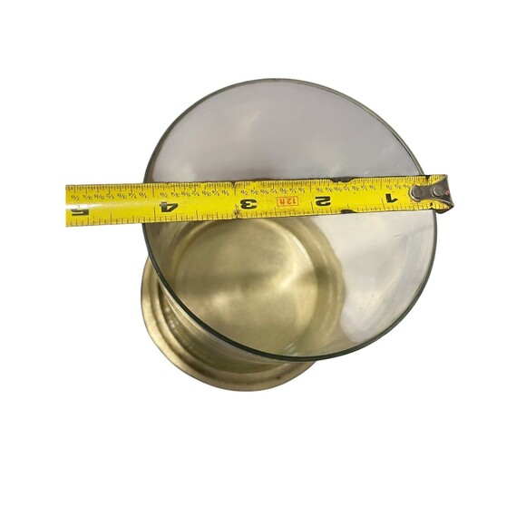 Gold Candle Holder With Glass 15”tall Crafted in India - Picture 9 of 10